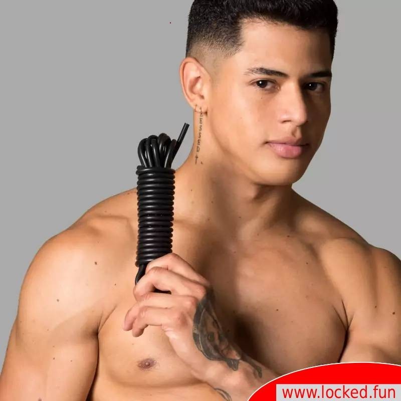 Corde de bondage en silicone - noire Corde de bondage en silicone - noire