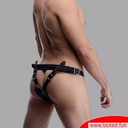Harnais pour plug anal avec anneau pénien