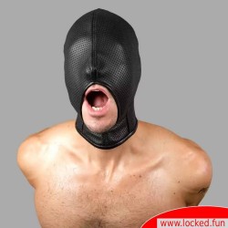 Masque en cuir avec bouche ouverte - Cock Sucker