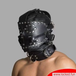 Sensory Deprivation - Cagoule Bondage en cuir