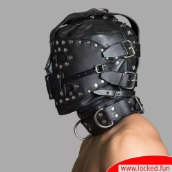 Sensory Deprivation - Cagoule Bondage en cuir