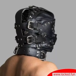 Sensory Deprivation - Cagoule Bondage en cuir