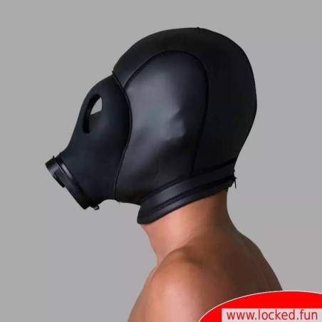 Cagoule en néoprène avec masque à gaz