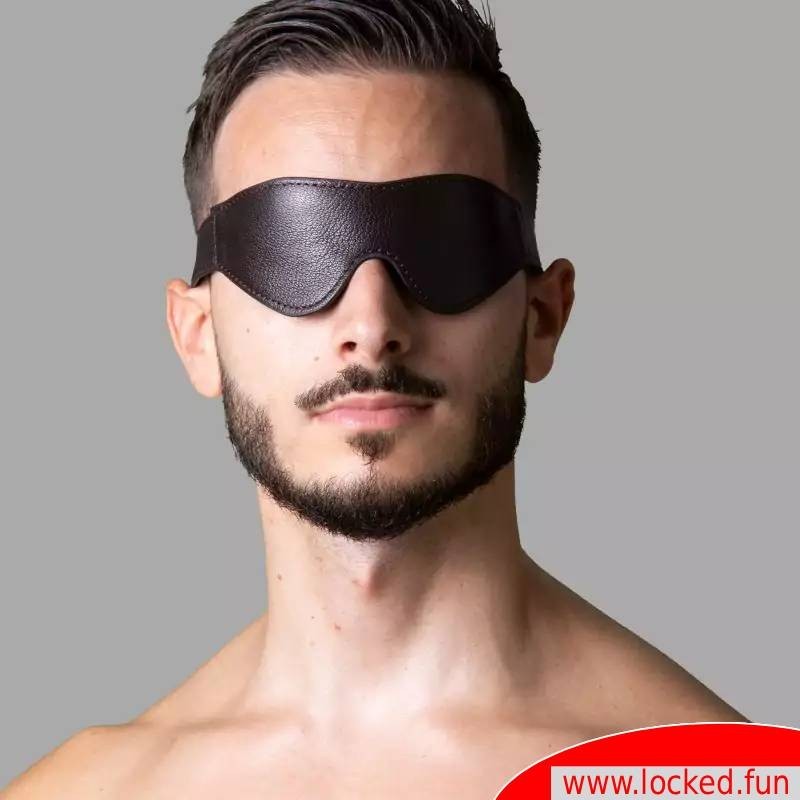 Masque occulaire BDSM en cuir de chèvre Faubourg