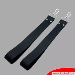 Supports de pieds en cuir noir pour sling