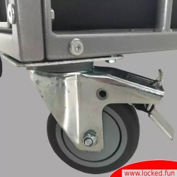 Kit de 4 roulettes de guidage à frein pour cage BDSM