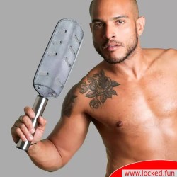 Tapette en cuir avec manche en inox