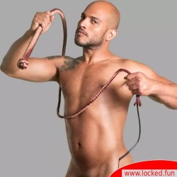 Fouet de luxe SM en cuir marron