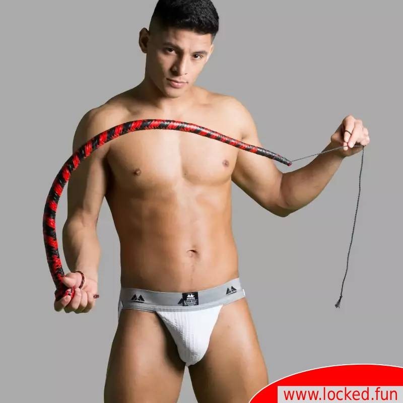 Fouet Single Tail en cuir noir rouge de luxe