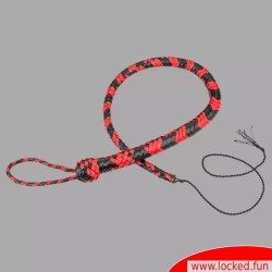Fouet Single Tail en cuir noir rouge de luxe