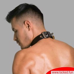 Collier verrouillable en cuir