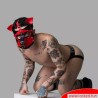 Playful Pup Hood - noir rouge