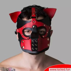 Playful Pup Hood - noir / rouge