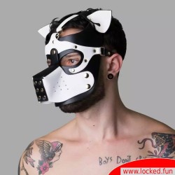 Playful Pup Hood - noir blanc