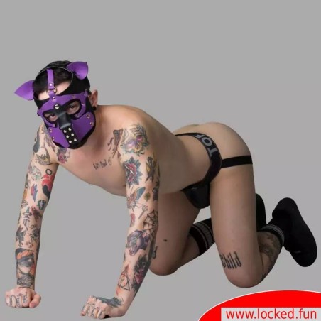 Playful Pup Hood - noir violet
