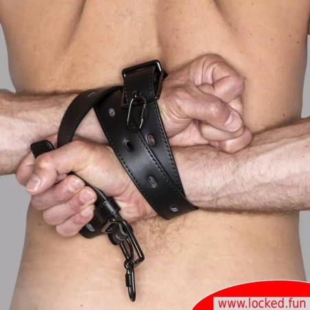 Ceinture de bondage en cuir de veau - noir