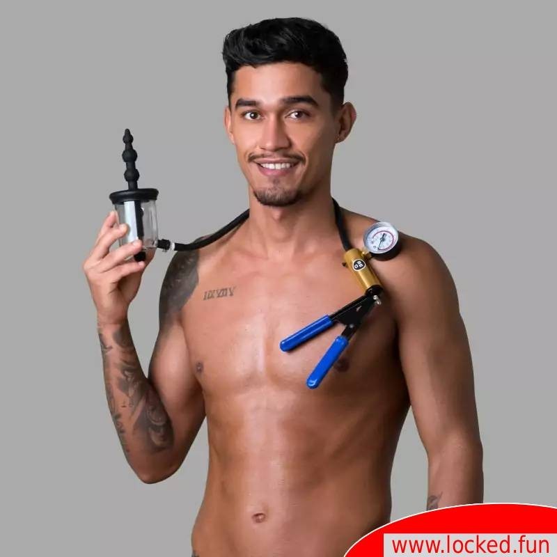 Cylindre à vide anal avec godemiché et pompe manuelle