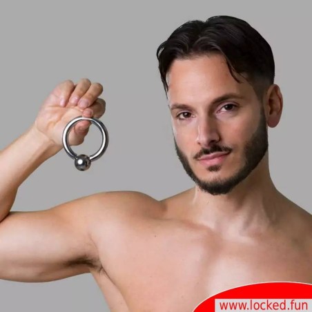 Bull Cock Ring - Anneau pénien en acier inox avec boule