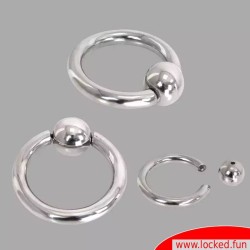 Bull Cock Ring - Anneau pénien en acier inox avec boule