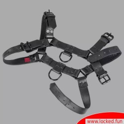 Fetish Gear Harness - noir/noir - Harnais en cuir pour hommes