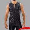 Débardeur en cuir zippé fétiche de TOF Paris