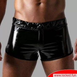Micro-short en cuir vernis effet mouillé - TOF Paris