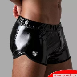 Micro-short en cuir vernis effet mouillé - TOF Paris