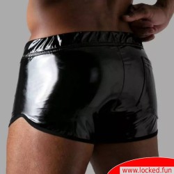 Micro-short en cuir vernis effet mouillé - TOF Paris