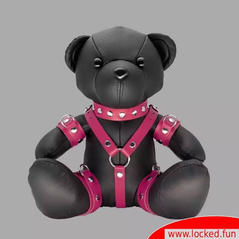 Pink Patty - Ours en peluche BDSM en cuir
