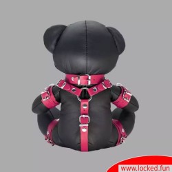 Pink Patty - Ours en peluche BDSM en cuir