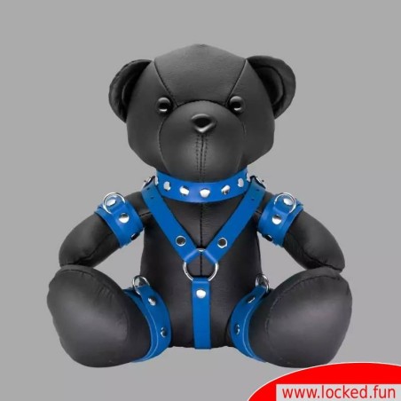 Blue Benny - Ours en peluche BDSM en cuir