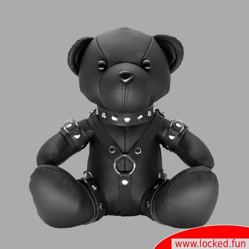 Black Bruno - Ours en peluche BDSM en cuir