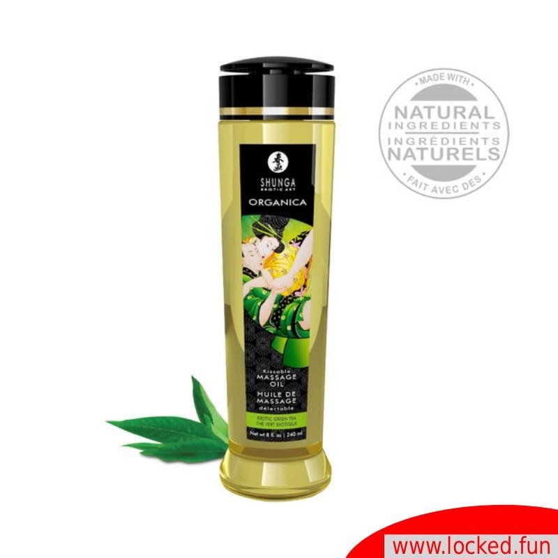 Huile de massage Bio thé vert - Shunga