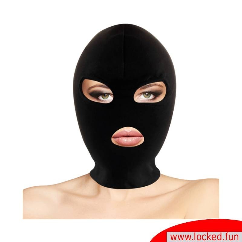 Cagoule de soumission bouche yeux ouverts