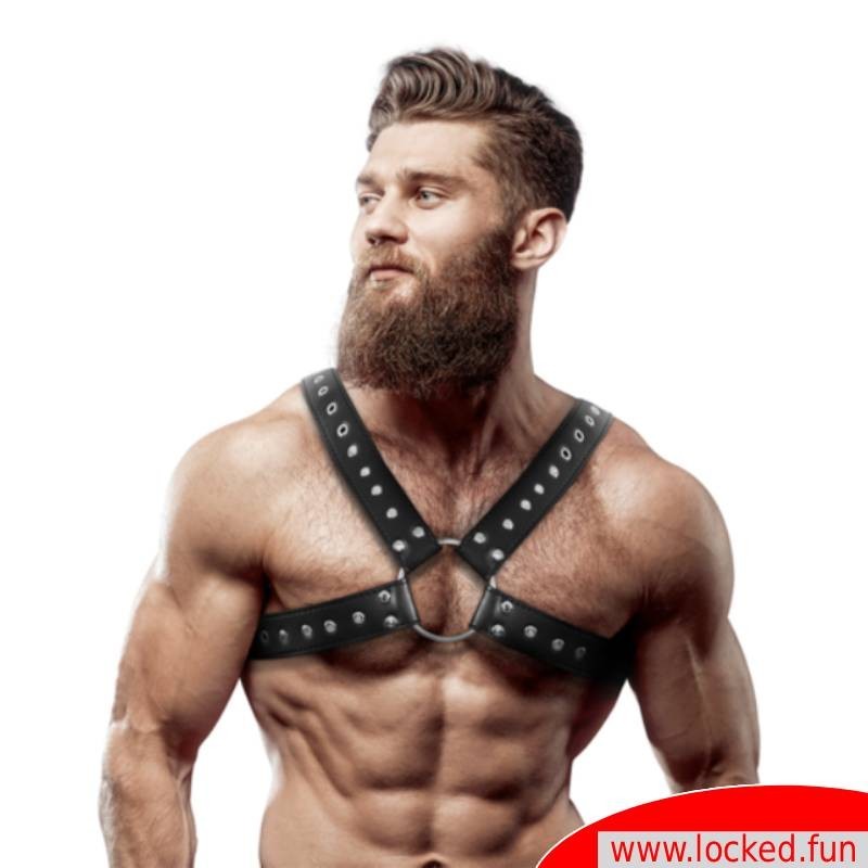 Harnais Cross-Over Cuir avec clous