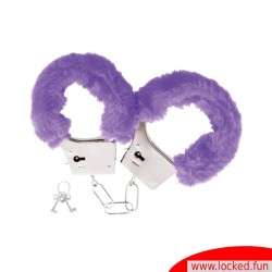 Menottes en métal fourrure lilas Darkness