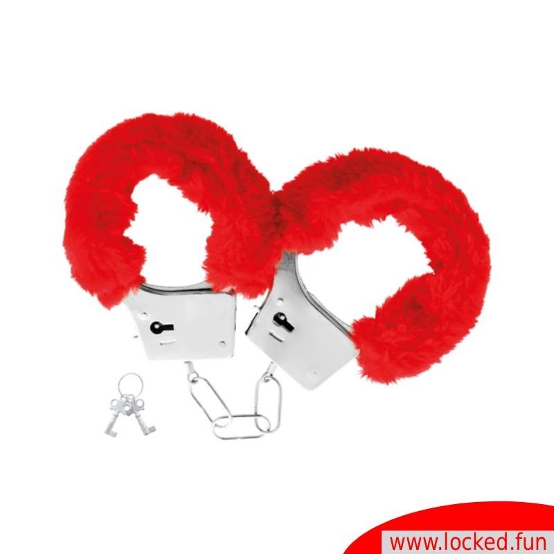 Menottes en métal fourrure rouge Darkness