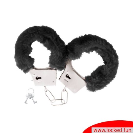 Menottes en métal fourrées noires Darkness