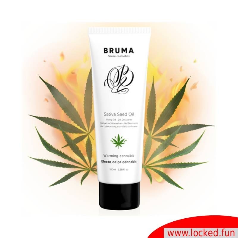 Gel glissant aloe vera chauffant saveur cannabis - Bruma