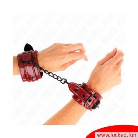 Bracelets cuir rouge foncé