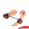 Bracelets cuir noir motif brillants rouges