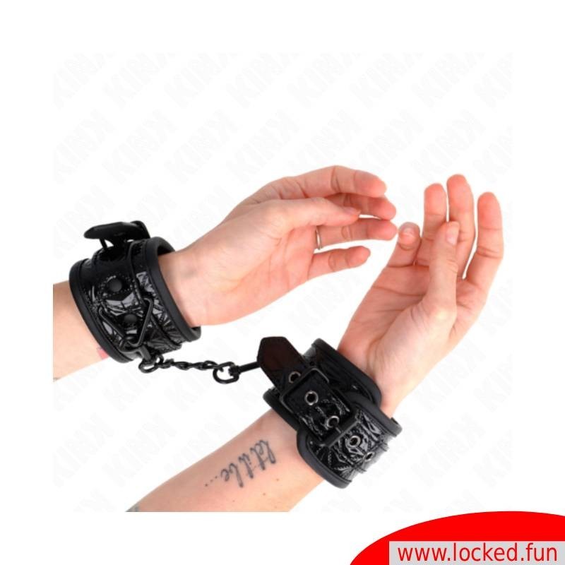 Bracelets cuir noir motif brillants