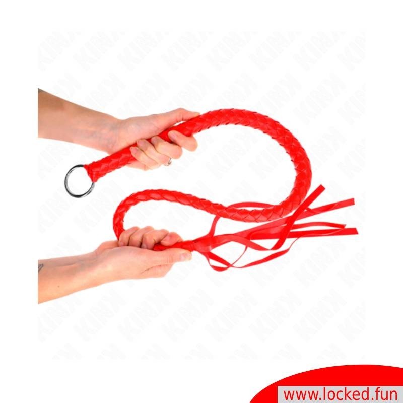 Fouet rouge structuré 65 cm