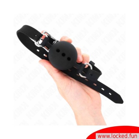 Bâillon boule noire en silicone