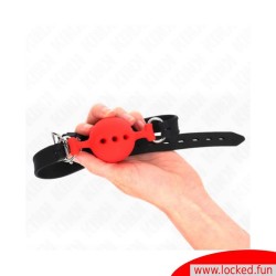 Bâillon boule rouge en silicone