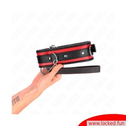 Collier noir rouge avec laisse