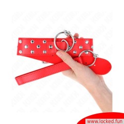 Collier rouge à rivets avec laisse
