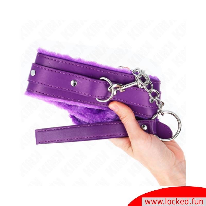 Collier violet avec laisse