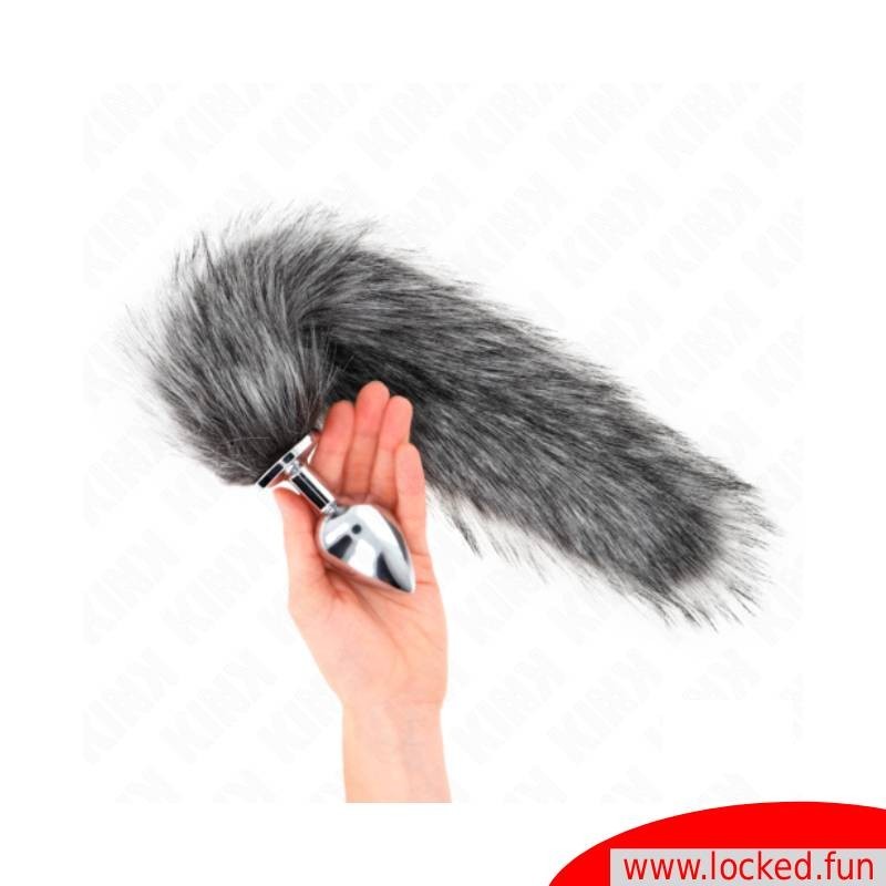 Plug anal queue synthétique gris