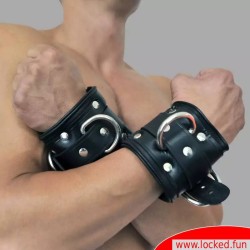 Menottes en cuir, verrouillables et rembourrées - Collection San Francisco